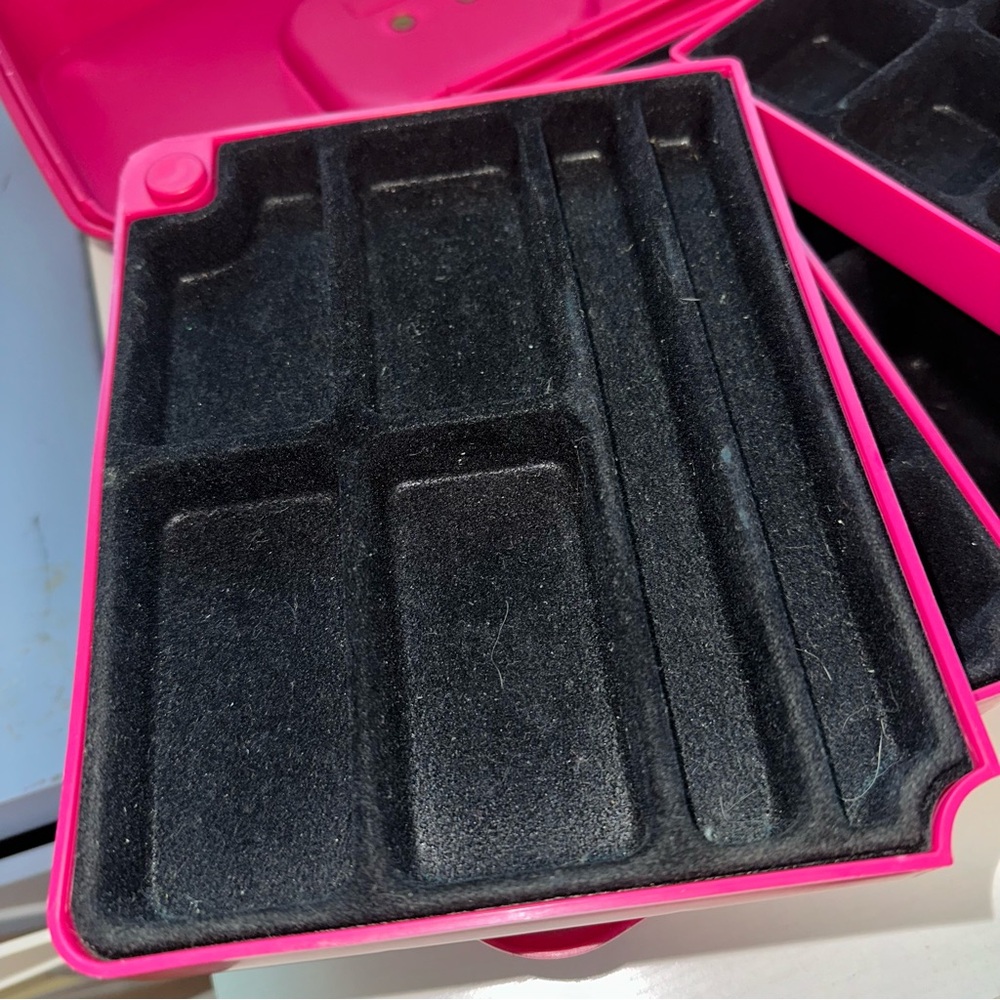 Vtg Caboodles 2420 Pink & Black Jewelry Case - Picture 10 of 11